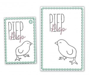 Stickdatei - Postkarte ITH Ostern "Piep Piep" Küken